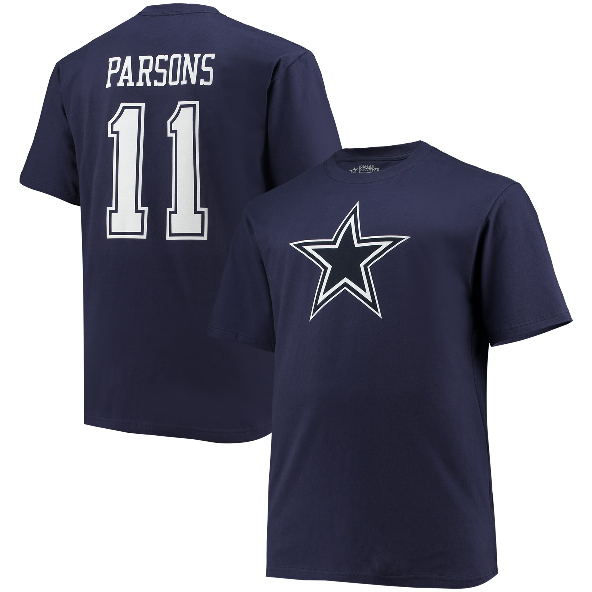 Men's Fanatics Micah Parsons Navy Dallas Cowboys Big \u0026 Tall Player Name \u0026 Number T-Shirt